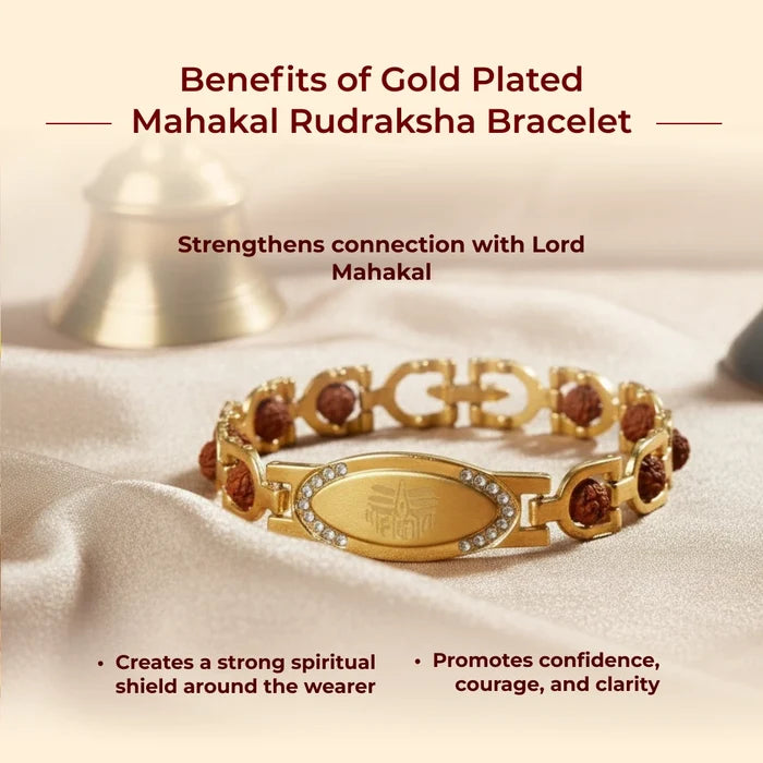 Gold Plated Mahakal Rudraksha Bracelet