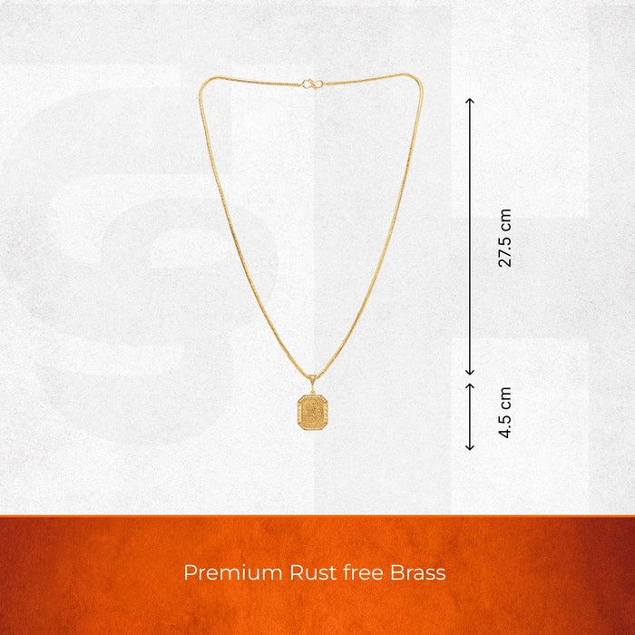Gold Plated OM Diamond Pendant Necklace - view 2