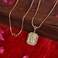 Gold Plated Radha Krishna Pendant With Chain