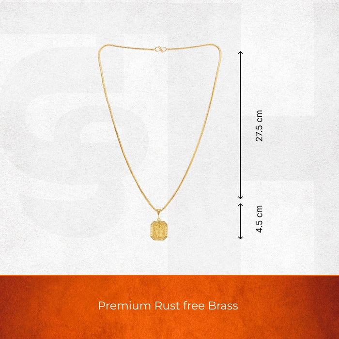 Gold Plated Radha Krishna Pendant With Chain - view 2