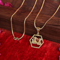 Gold Plated Ram and Sita Pendant with Chain
