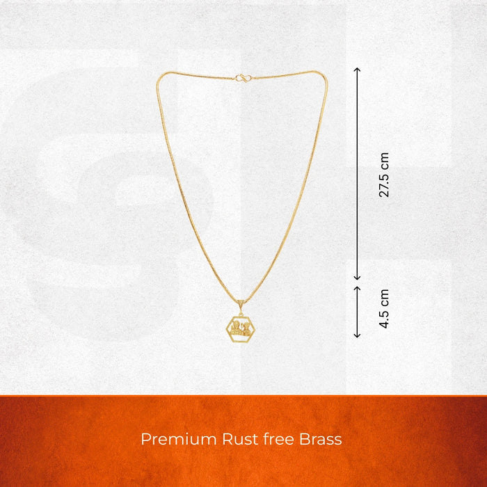 Gold Plated Ram and Sita Pendant with Chain