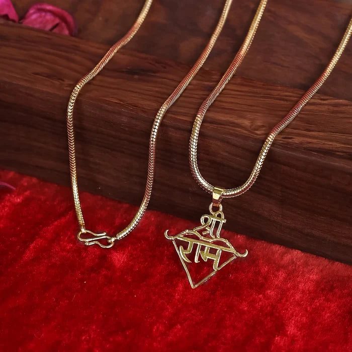 Gold Plated Ram Baan Dhanus Pendant Necklace