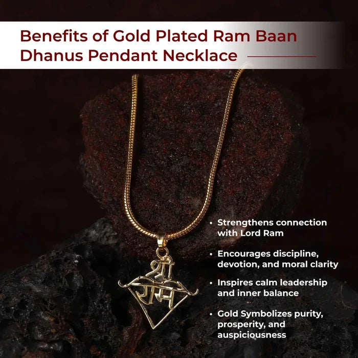 Gold Plated Ram Baan Dhanus Pendant Necklace - view 2