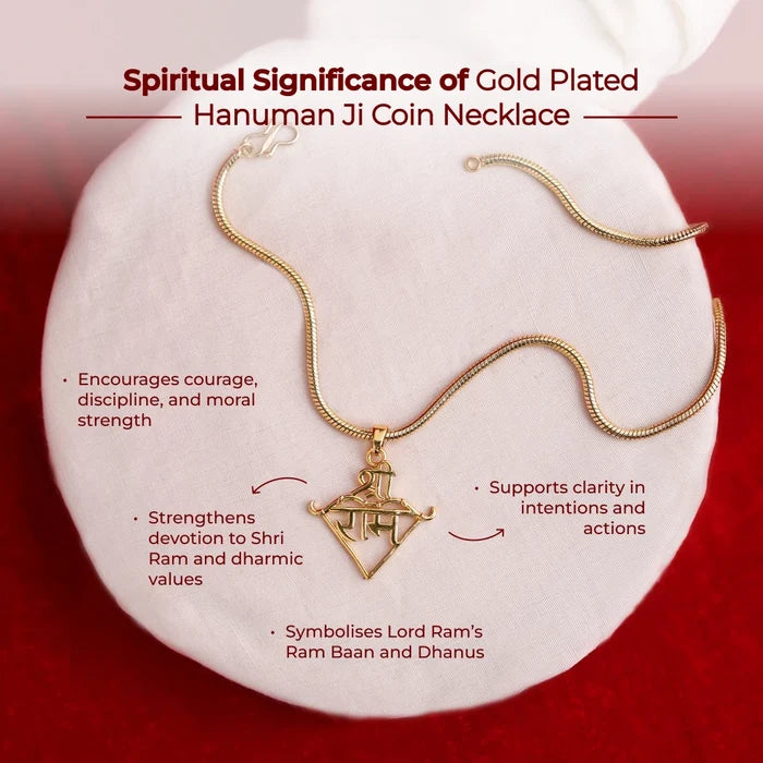 Gold Plated Ram Baan Dhanus Pendant Necklace - view 3