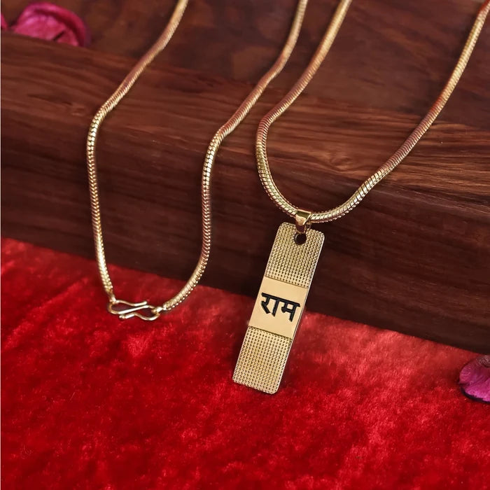 Gold Plated Ram Pendant With Chain