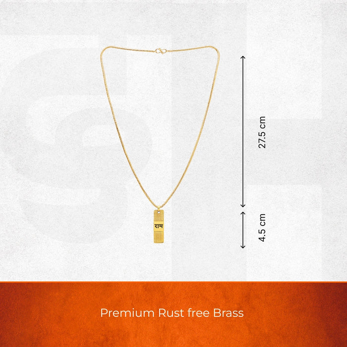 Gold Plated Ram Pendant With Chain