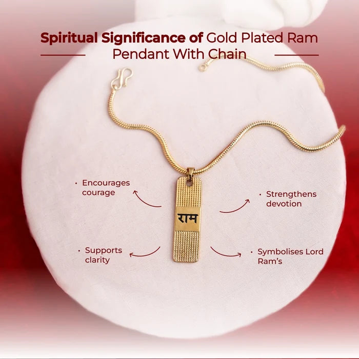 Gold Plated Ram Pendant With Chain - view 3