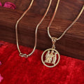 Gold Plated Ram Sita Laxman Pendant With Chain