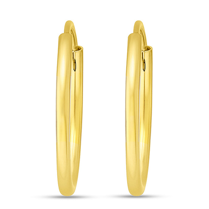 Gold plated round 925 Sterling Silver hoop earrings for women's everyday jewellery. – Zavya