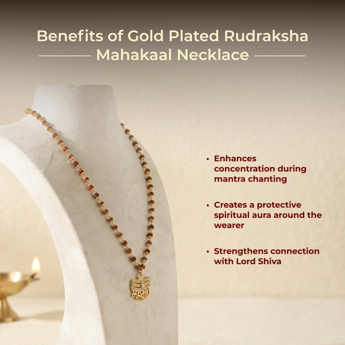Gold Plated Rudraksha Mahakaal Necklace
