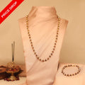 Gold-Plated Rudraksha Necklace and Bracelet Combo