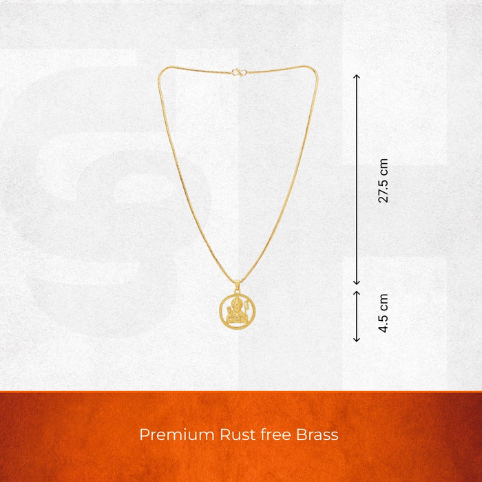 Gold Plated Shree Ram Pendant Chain Necklace