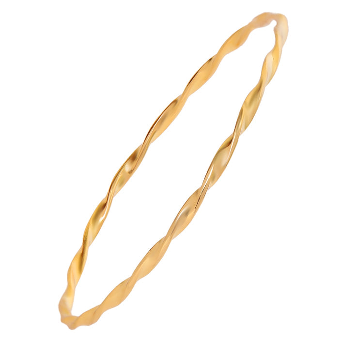 Gold-plated wavy abstract 925 Sterling Silver bangle bracelet for women. Elegant jewellery. – Zavya