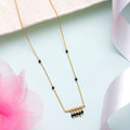 Golden Aura CZ 925 Sterling Silver Gold-Plated Beaded Mangalsutra
