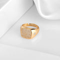 925 Sterling Silver Golden Aura CZ Gold Plated 925 Sterling Silver Ring for Him (Adjustable) for Women – Zavya