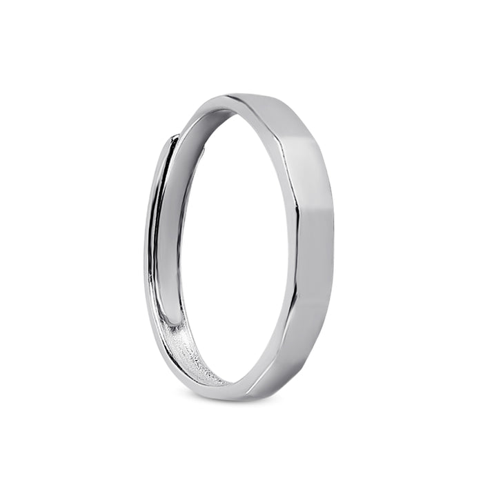 Adjustable 925 Sterling Silver men's ring with a sleek flat band. Perfect jewellery gift for him – Zavya