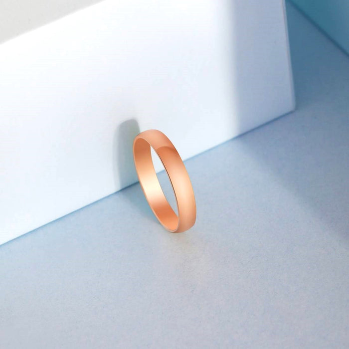 Golden Band Minimal Gold Plated 925 Silver Men Ring (One-Size)