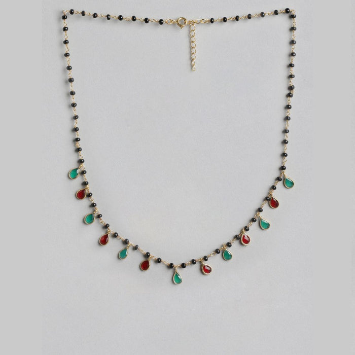 Golden Bliss Colored CZ 925 Sterling Silver Gold Plated Drop Mangalsutra