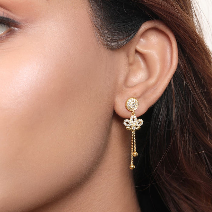 Golden Bloom 925 Sterling Silver Gold-Plated Flower Earrings