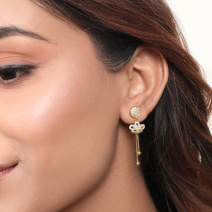 Golden Bloom 925 Sterling Silver Gold-Plated Flower Earrings