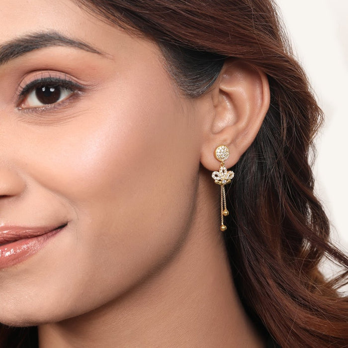 Golden Bloom 925 Sterling Silver Gold-Plated Flower Earrings