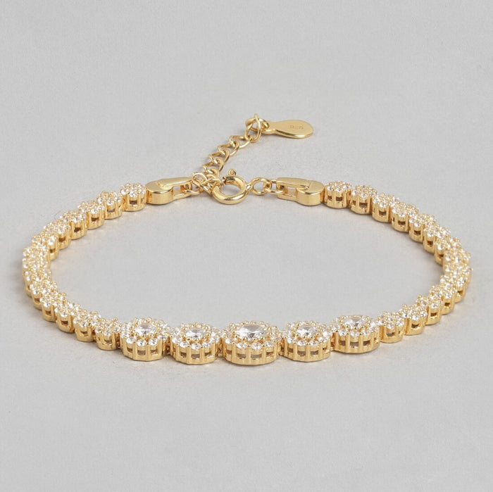 Golden Blossom Gold-Plated 925 Sterling Silver Flower Bracelet