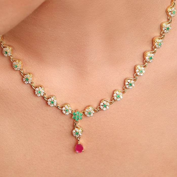 Golden Blossom Gold Plated 925 Sterling Silver Necklace
