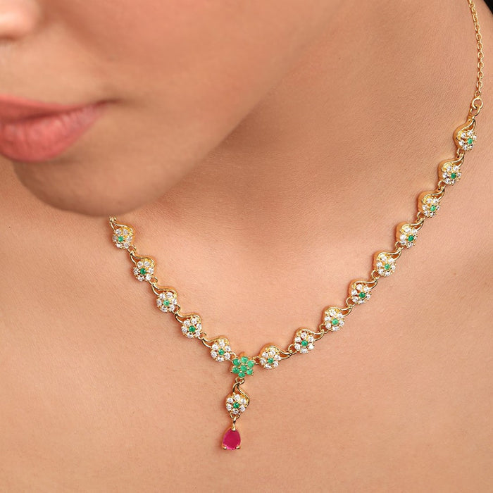 Golden Blossom Gold Plated 925 Sterling Silver Necklace