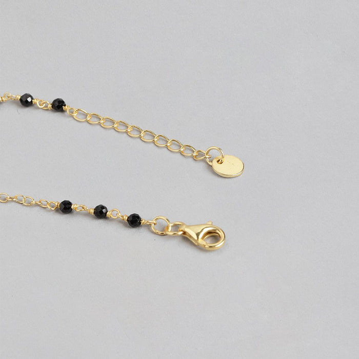 Golden Blossom Gold-Plated CZ Floral 925 Sterling Silver Bracelet