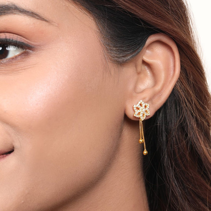 Golden Blossoms 925 Sterling Silver Gold-Plated Flower Earrings