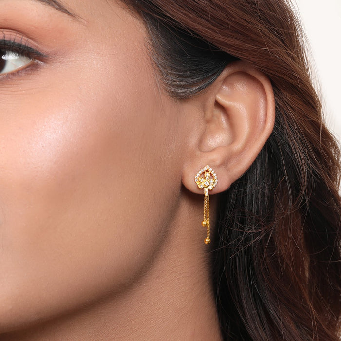 Golden Blossoms 925 Sterling Silver Gold-Plated Flower Earrings