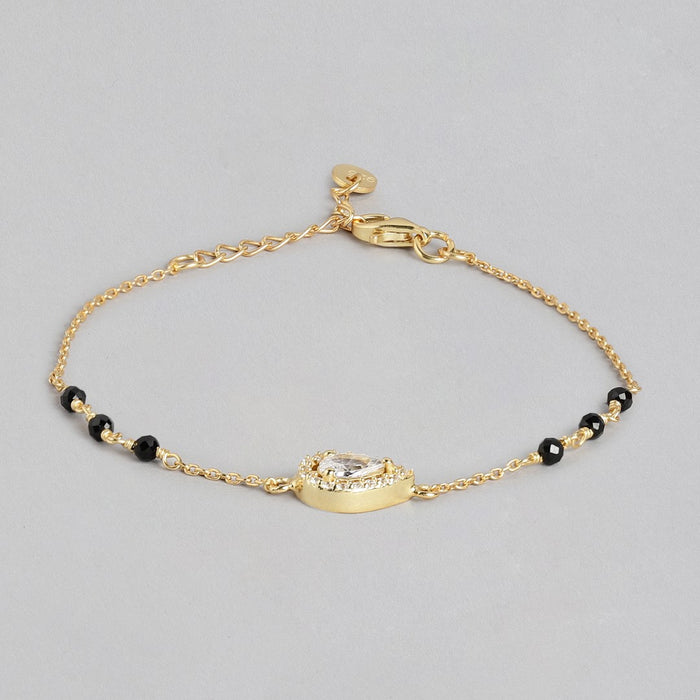 Golden Blush Gold-Plated 925 Sterling Silver Bracelet with Cubic Zirconia