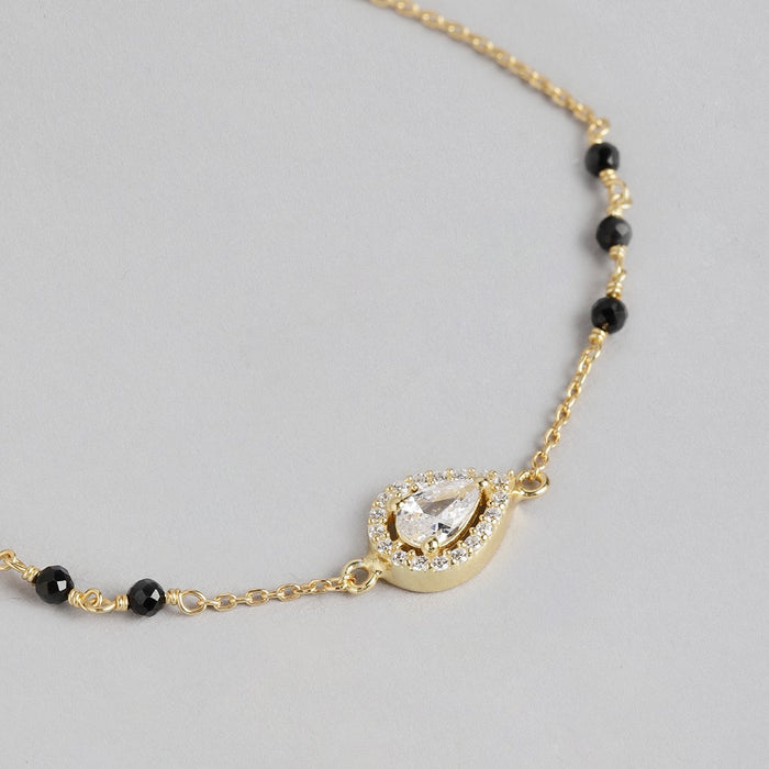 Golden Blush Gold-Plated 925 Sterling Silver Bracelet with Cubic Zirconia