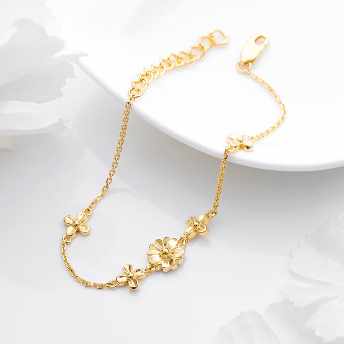 Golden Butterfly Elegance 925 Sterling Silver Gold-Plated Bracelet