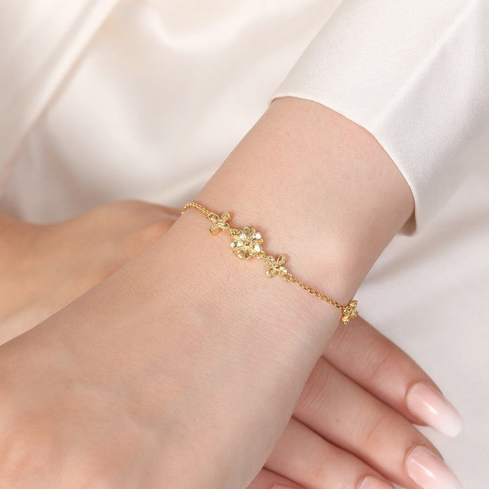 Golden Butterfly Elegance 925 Sterling Silver Gold-Plated Bracelet