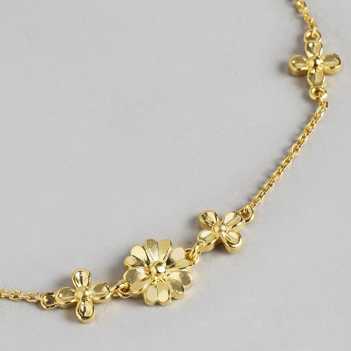 Golden Butterfly Elegance 925 Sterling Silver Gold-Plated Bracelet