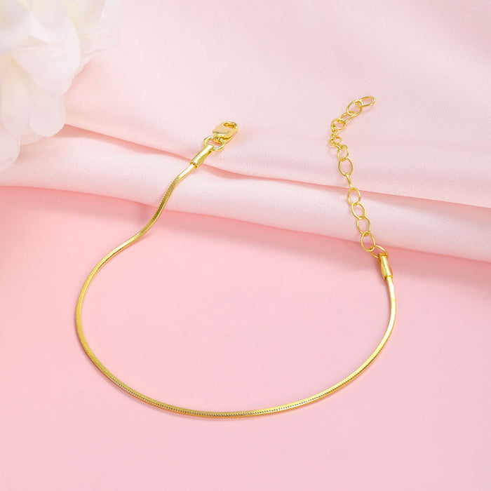 Golden Chainlink Gold Plated 925 Sterling Silver Chain Bracelet