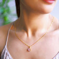 Golden Circle Radiance CZ Gemstone 925 Sterling Silver Pendant with Chain