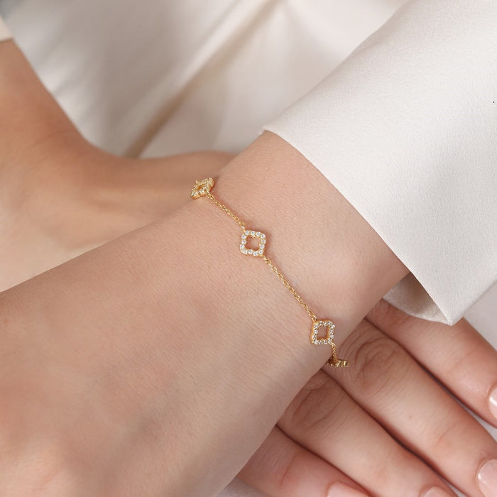 Golden Elegance 925 Sterling Silver Gold-Plated Bracelet