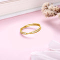 Golden Elegance 925 Sterling Silver Gold Plated CZ Ring (Adjustable)