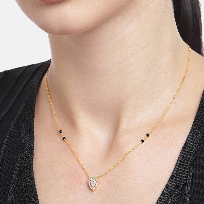 Golden Elegance Gold Plated  925 Silver Beaded Mangalsutra