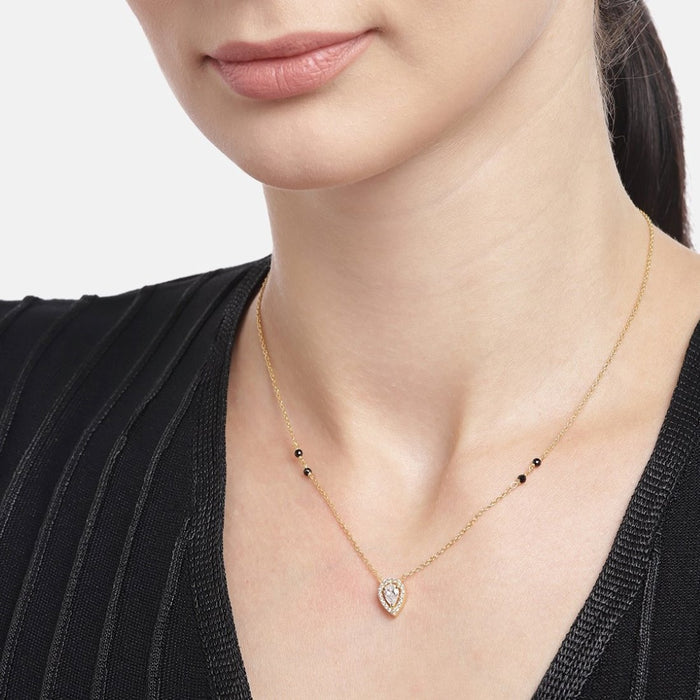 Golden Elegance Gold Plated  925 Silver Beaded Mangalsutra