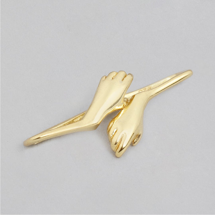 Golden Embrace 925 Sterling Silver Gold-Plated Hug Watch Charm