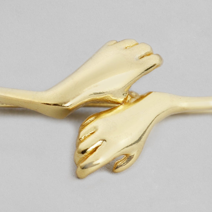 Golden Embrace 925 Sterling Silver Gold-Plated Hug Watch Charm
