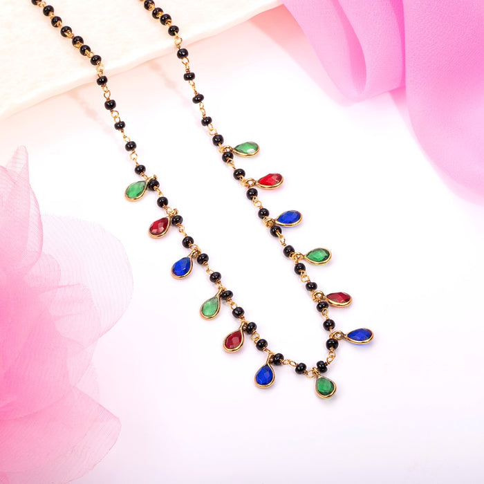 Golden Enchantment 925 Sterling Silver Gold-Plated Cubic Zirconia Mangalsutra