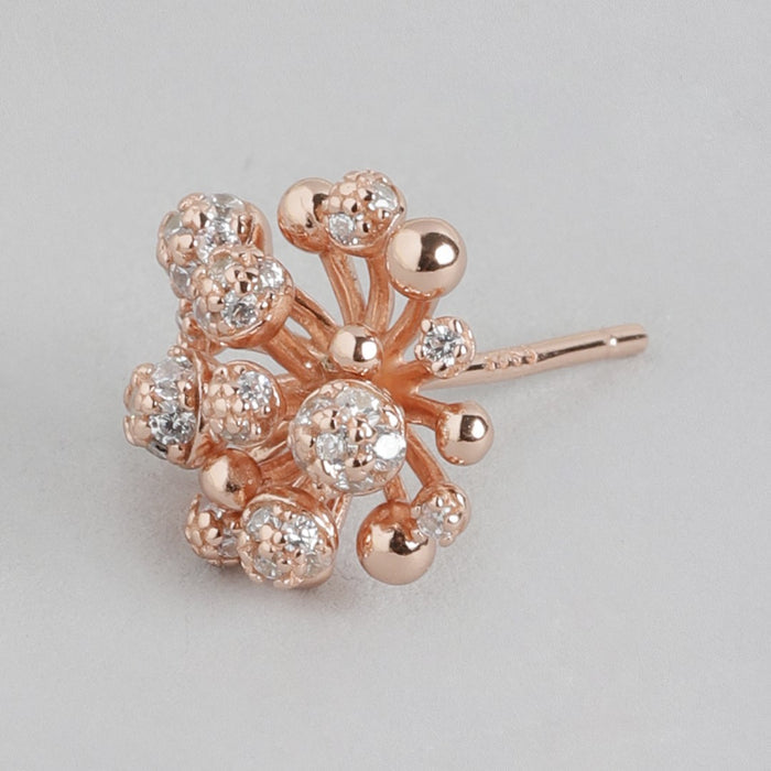 Golden Foliage Rose gold Plated 925 Sterling Silver Earrings