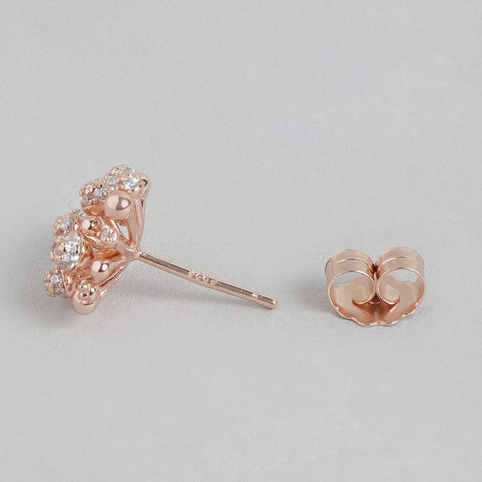 Golden Foliage Rose gold Plated 925 Sterling Silver Earrings