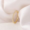 Golden Glamour Cubic Zirconia Gold Plated Sterling Silver Ring (Adjustable)