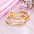 Golden Glamour Sparkling Gold-Plated Bangle in 925 Sterling Silver
